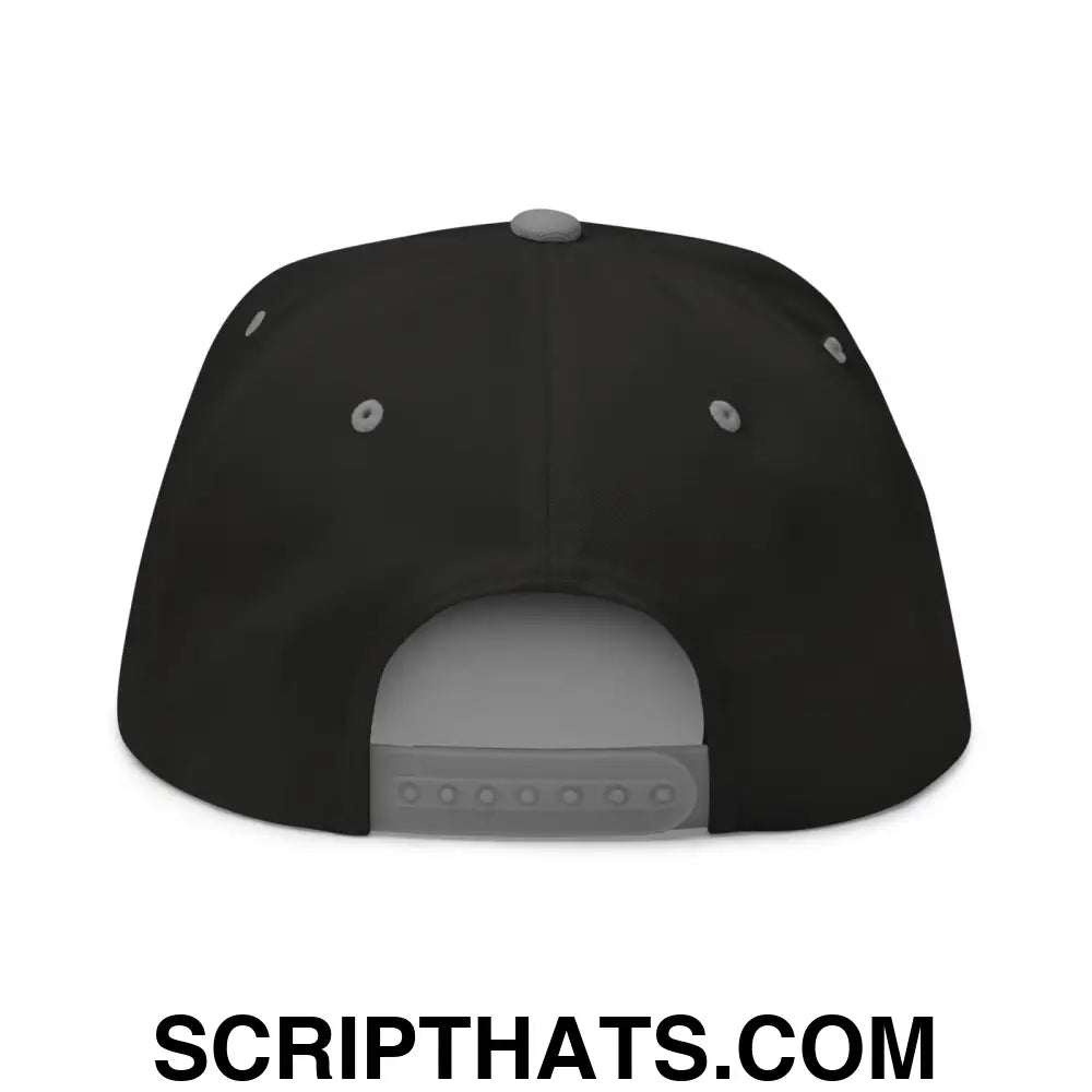 Put the Fries in the Bag Embroidered 5 Panel Flat Bill Brim Snapback Hat Black Grey