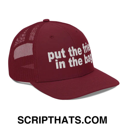 Put the Fries in the Bag Embroidered Classic Mesh Trucker Hat Cardinal