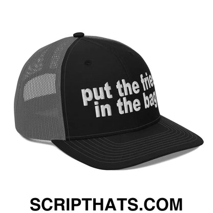 Put the Fries in the Bag Embroidered Classic Mesh Trucker Hat Black Charcoal