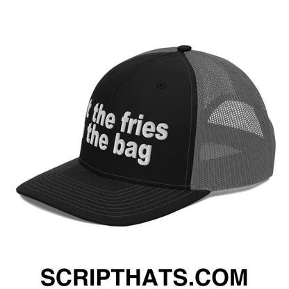 Put the Fries in the Bag Embroidered Classic Mesh Trucker Hat Black Charcoal