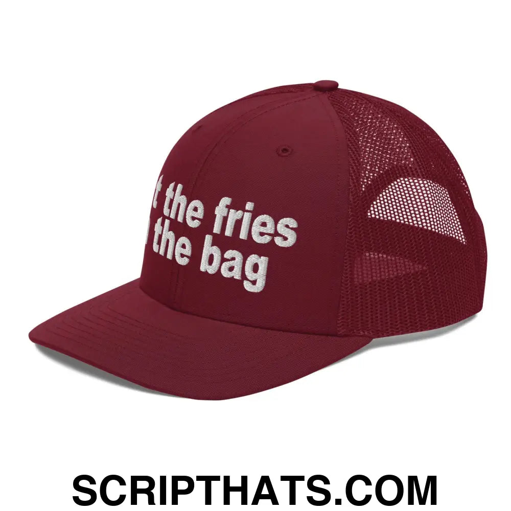 Put the Fries in the Bag Embroidered Classic Mesh Trucker Hat Cardinal