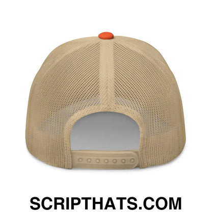 Put the Fries in the Bag Embroidered Mesh Trucker Hat Rustic Orange Khaki