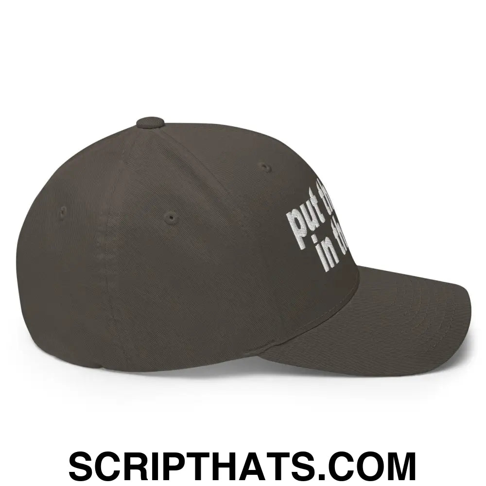 Put the Fries in the Bag Embroidered Stretch Fit Baseball Hat Dark Grey