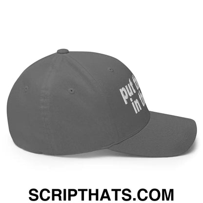 Put the Fries in the Bag Embroidered Stretch Fit Baseball Hat Grey