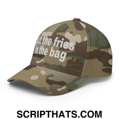 Put the Fries in the Bag Embroidered Stretch Fit Baseball Hat Multicam Green