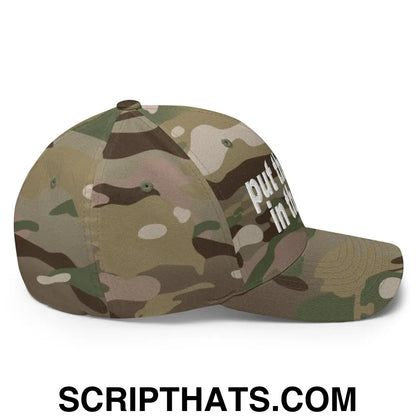 Put the Fries in the Bag Embroidered Stretch Fit Baseball Hat Multicam Green