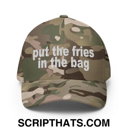 Put the Fries in the Bag Embroidered Stretch Fit Baseball Hat Multicam Green