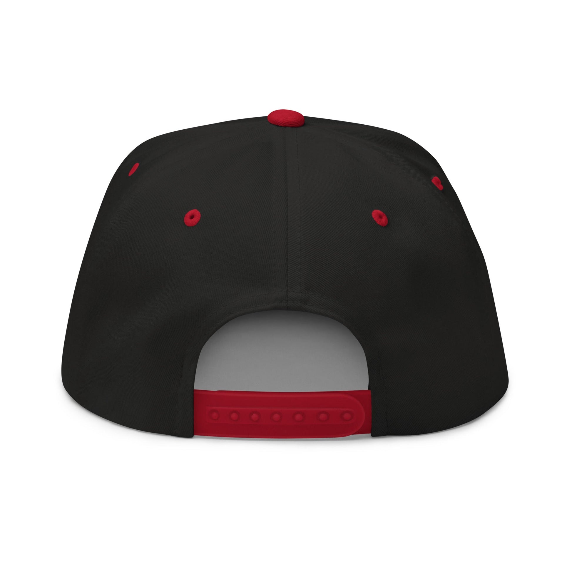 Put the Fries in the Bag Embroidered 5 Panel Flat Bill Brim Snapback Hat Black Red