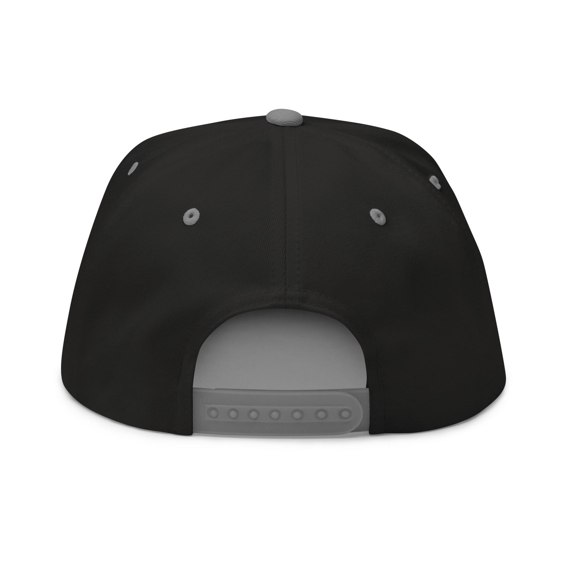 Put the Fries in the Bag Embroidered 5 Panel Flat Bill Brim Snapback Hat Black Grey