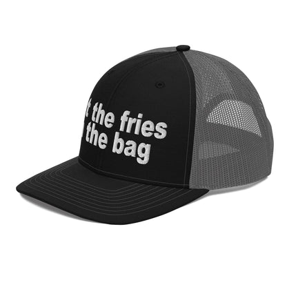 Put the Fries in the Bag Embroidered Classic Mesh Trucker Hat Black Charcoal