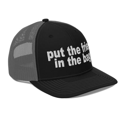 Put the Fries in the Bag Embroidered Classic Mesh Trucker Hat Black Charcoal