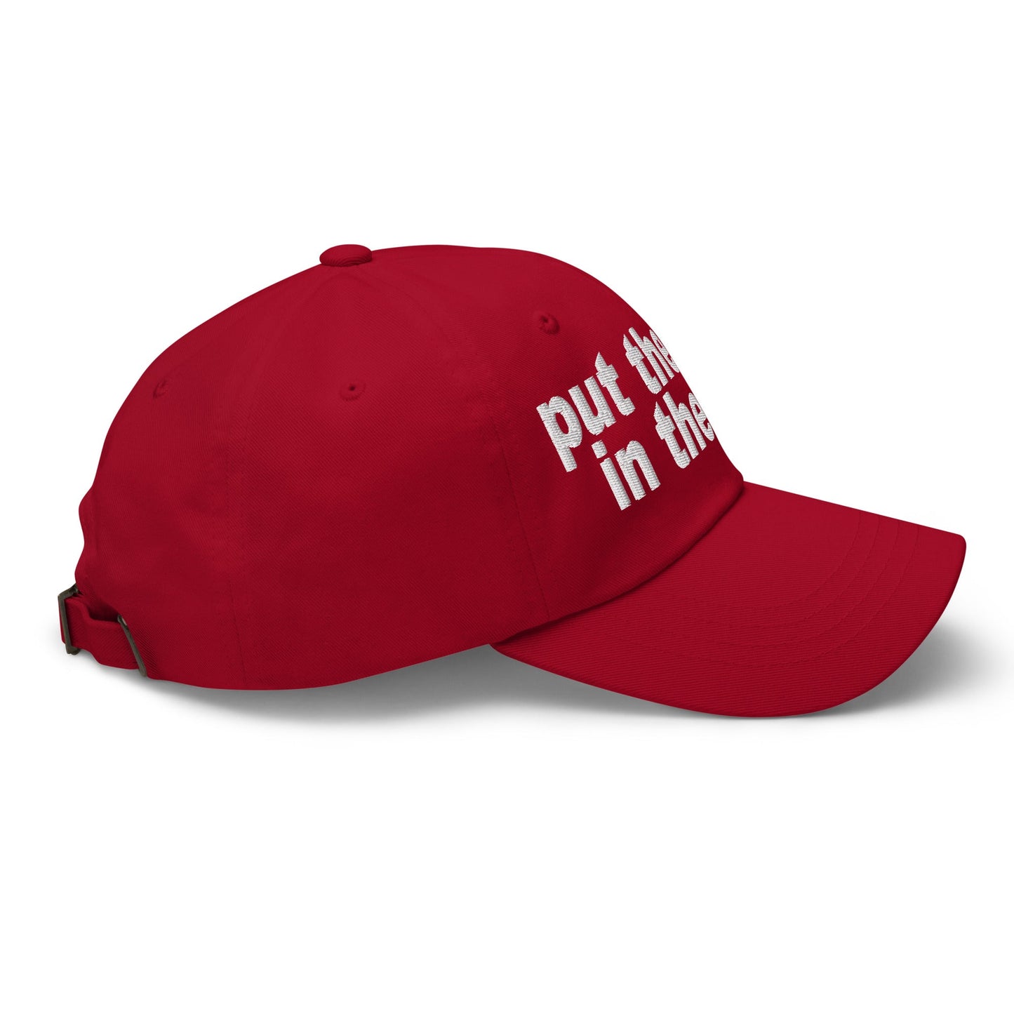 Put the Fries in the Bag Embroidered Dad Hat Cranberry