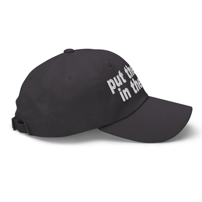 Put the Fries in the Bag Embroidered Dad Hat Dark Grey