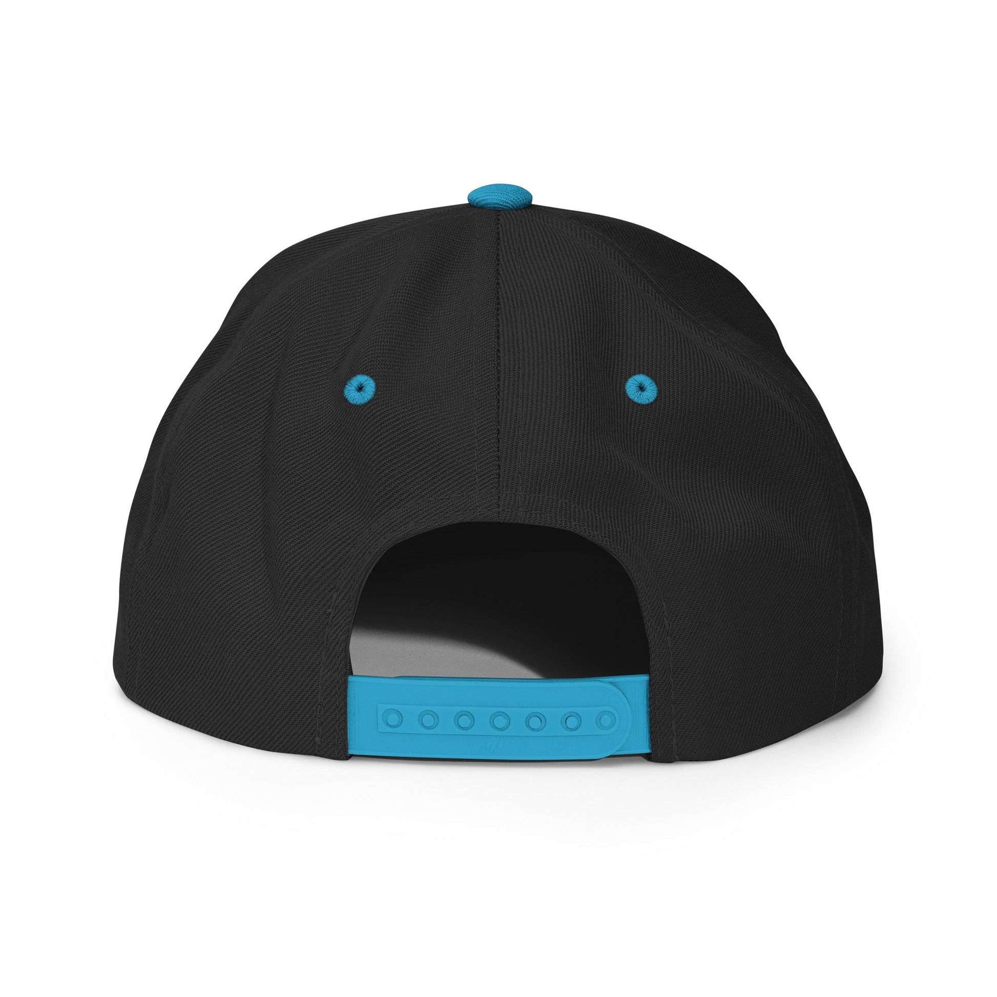 Put the Fries in the Bag Embroidered Flat Bill Brim Snapback Hat Black Teal