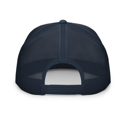 Put the Fries in the Bag Embroidered Mesh Flat Bill Brim Trucker Hat Navy