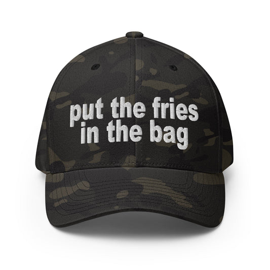 Put the Fries in the Bag Embroidered Stretch Fit Baseball Hat Multicam Black