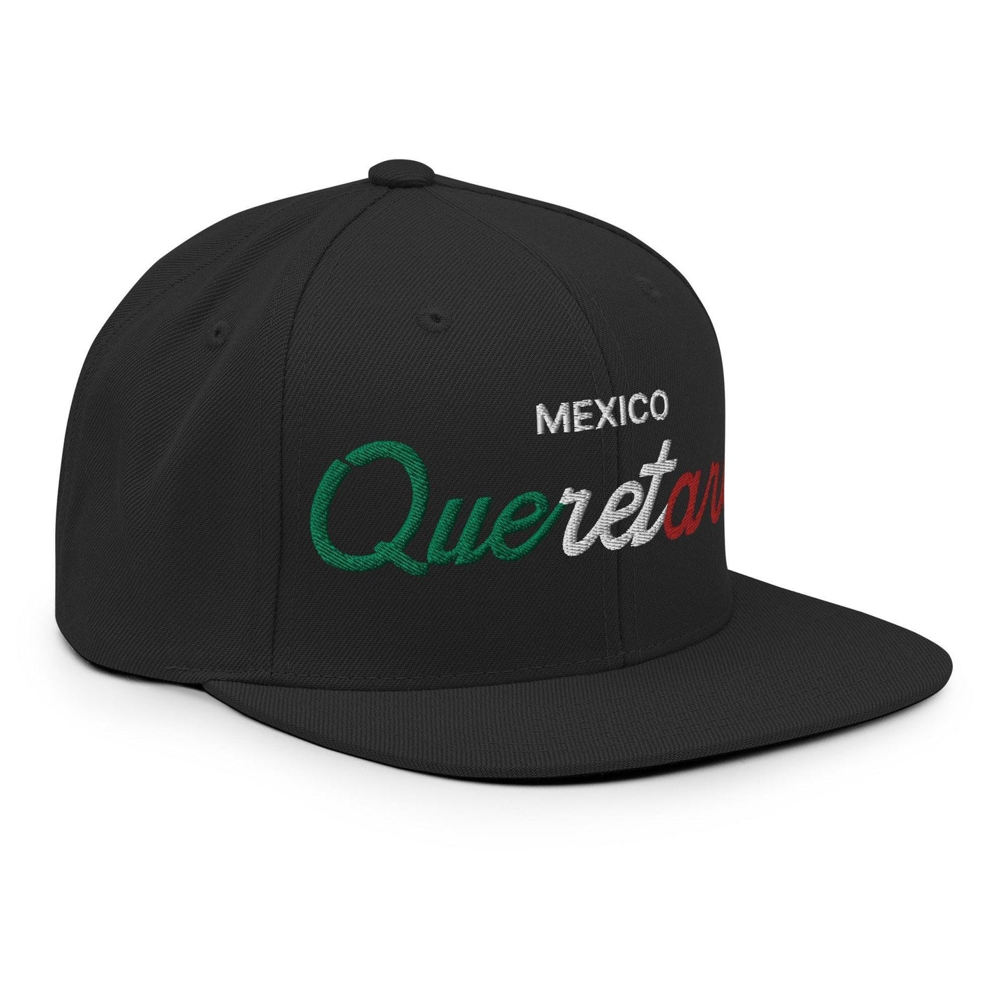Queretaro Mexico Vintage Sports Script Snapback Hat Black