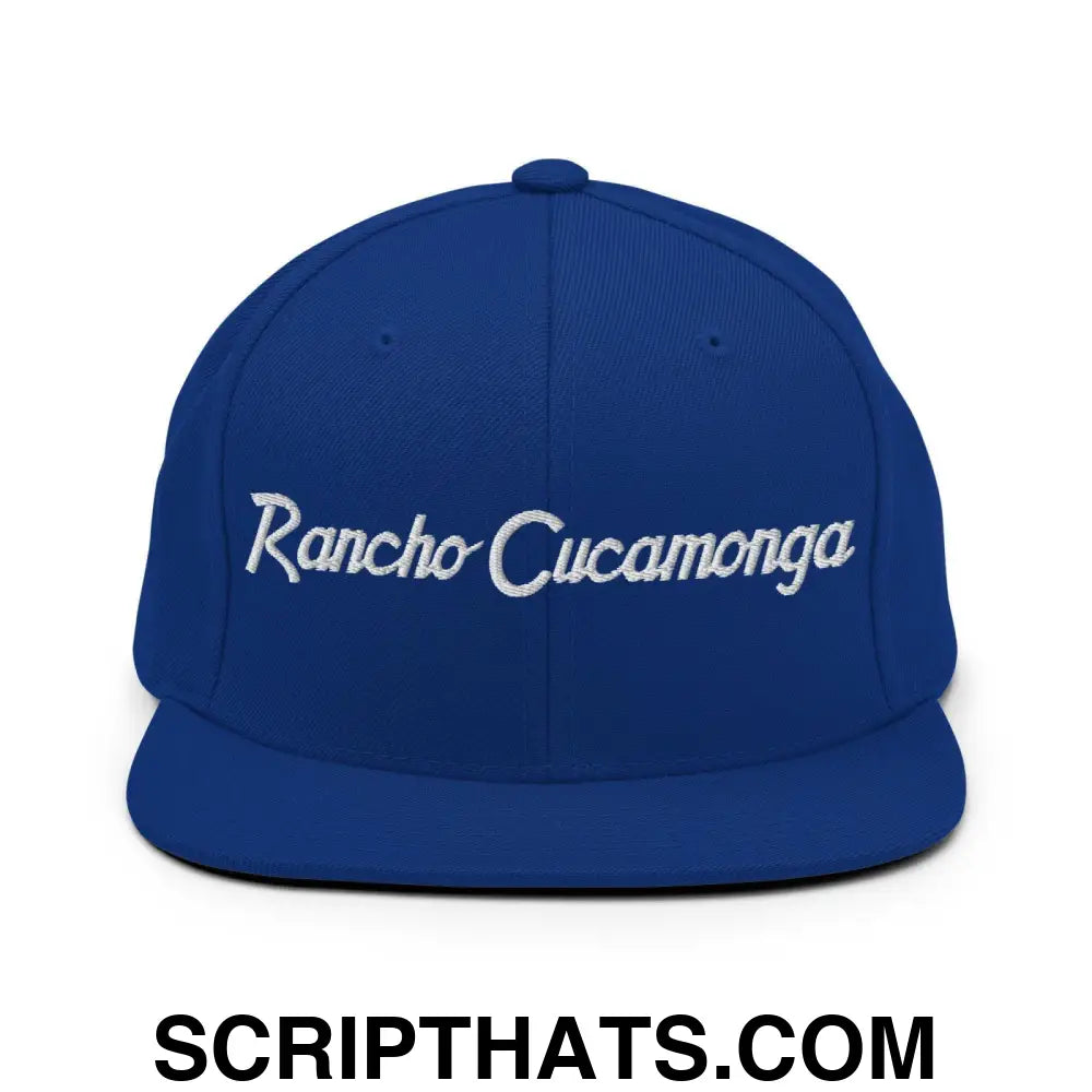 Rancho Cucamonga Script Snapback Hat Royal Blue