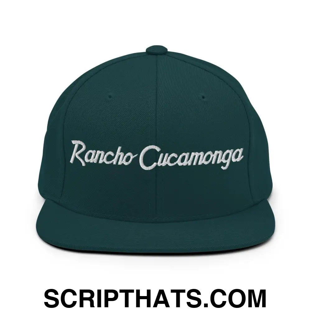 Rancho Cucamonga Script Snapback Hat Spruce