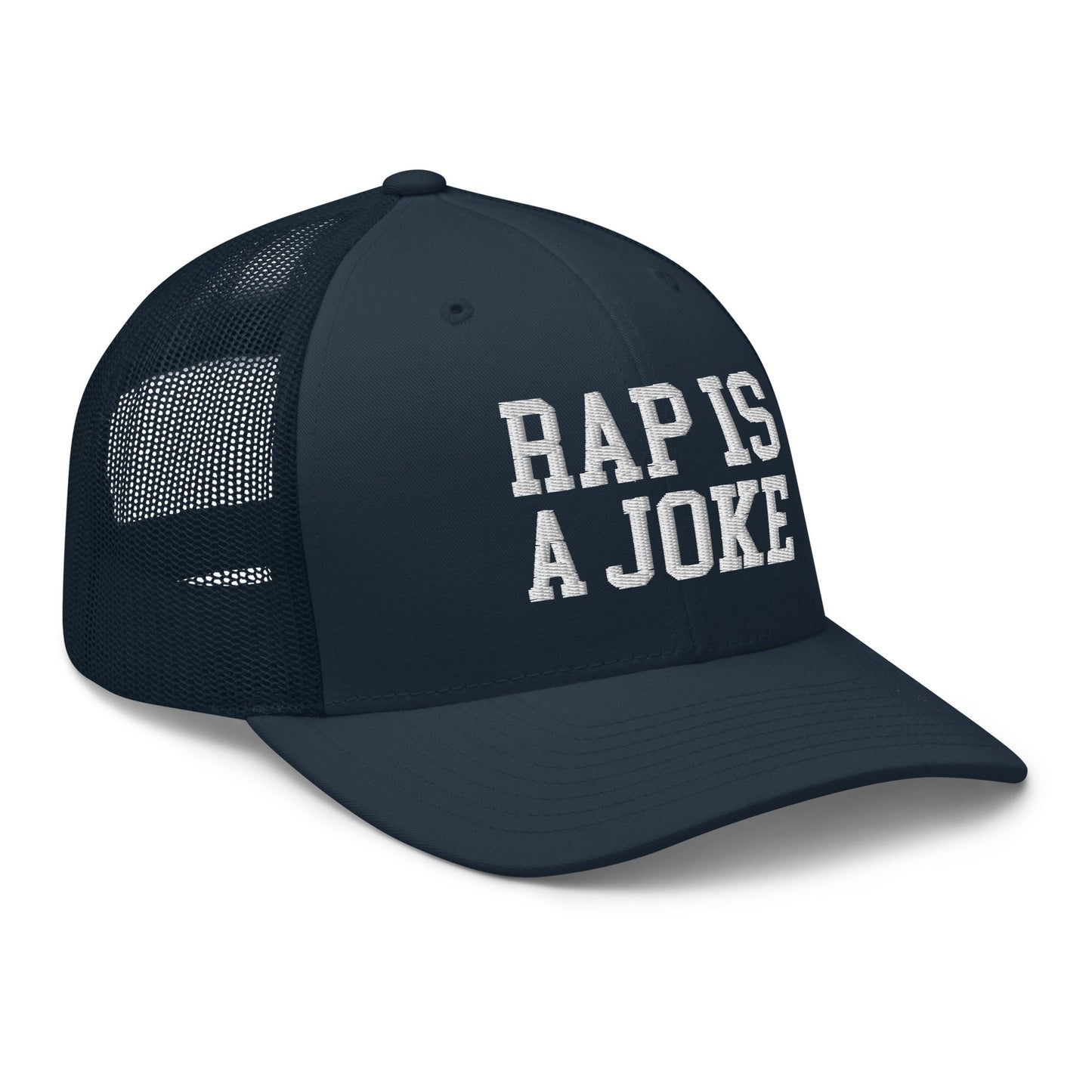 Rap is a Joke Retro Trucker Hat Navy