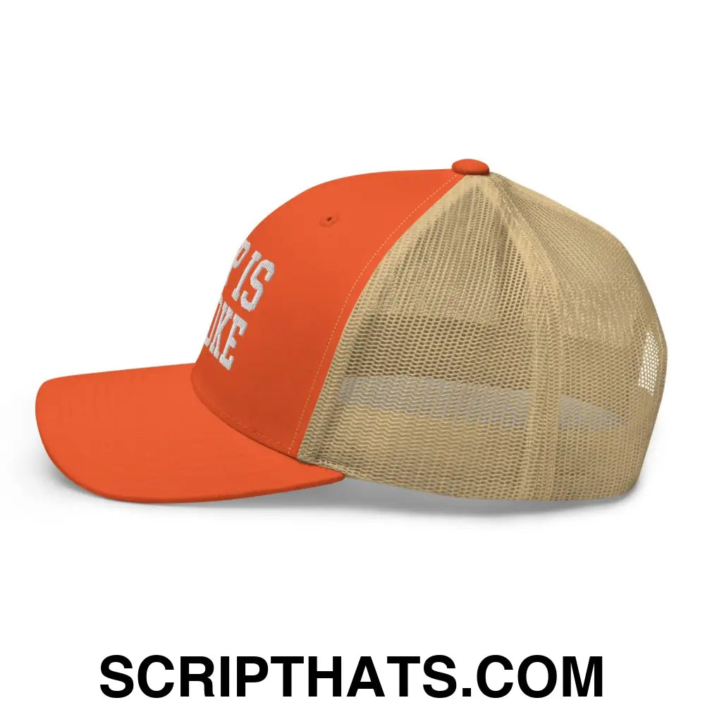 Rap is a Joke Retro Trucker Hat Rustic Orange Khaki