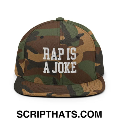 Rap is a Joke Snapback Hat Green Camo