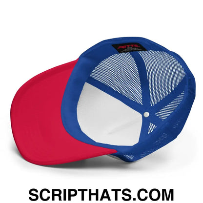 Red White and Blue ICU Crew Nurse 4th of July Funny Foam Trucker Hat Red White Blue