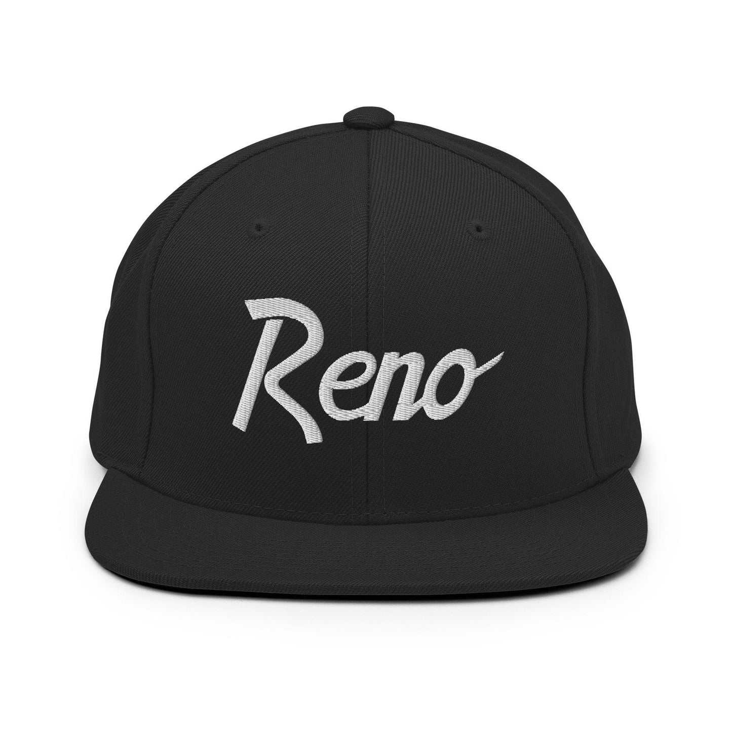 Reno Script Snapback Hat Black