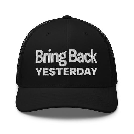 Bring Back Yesterday Travis Kelce Embroidered Retro Mesh Trucker Hat Black