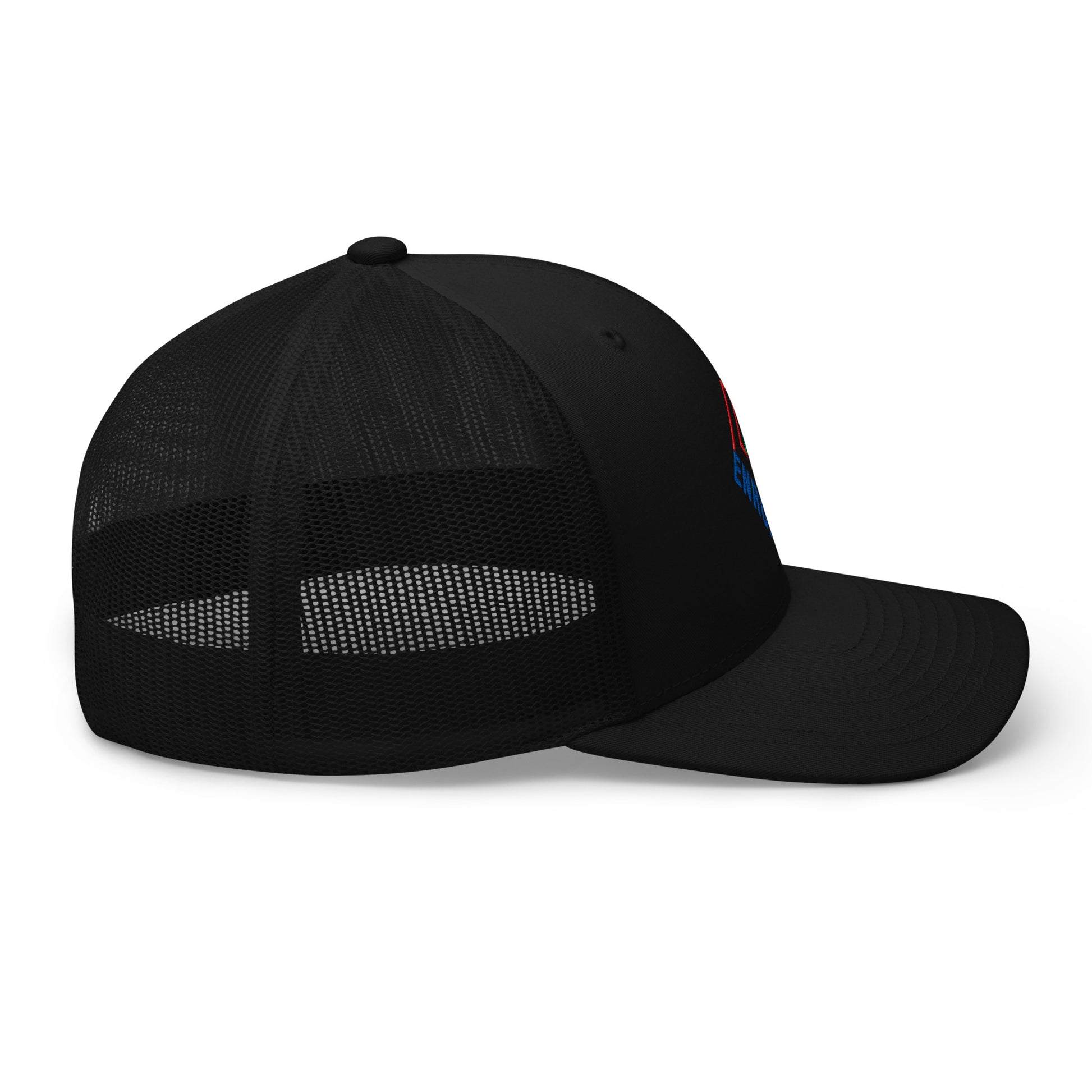 Enron Embroidered Mesh Trucker Hat Black