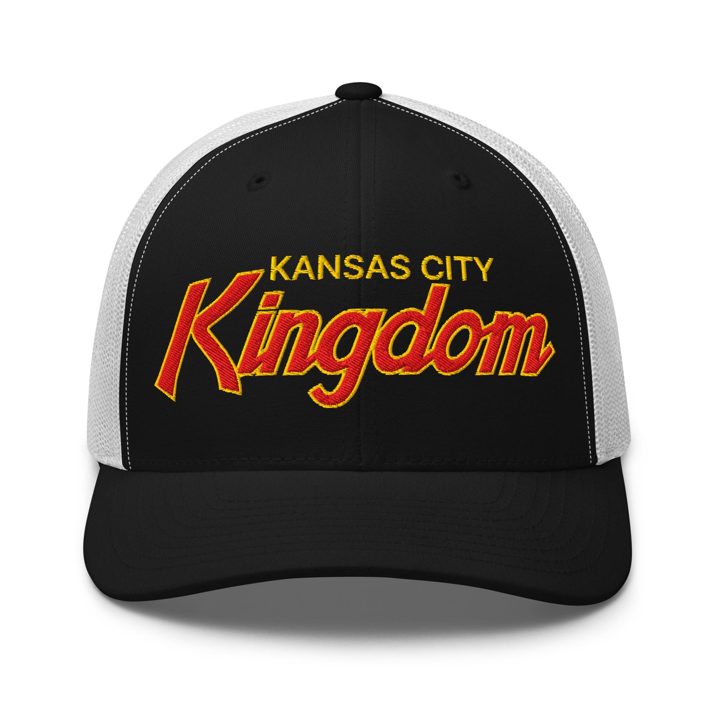 Kansas City Kingdom Embroidered Mesh Trucker Hat Black White