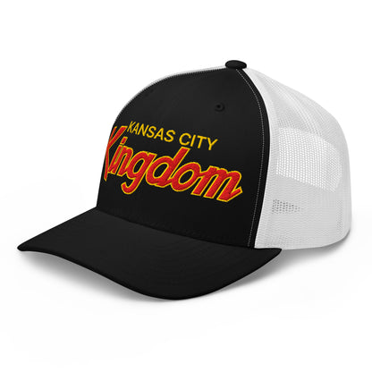 Kansas City Kingdom Embroidered Mesh Trucker Hat Black White