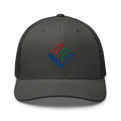 Enron Embroidered Mesh Trucker Hat Charcoal