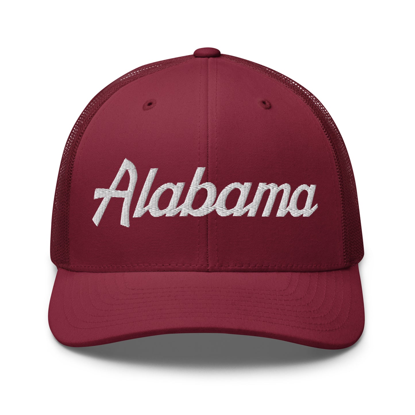 Alabama Vintage College Sports Script Embroidered Mesh Trucker Hat Default Title