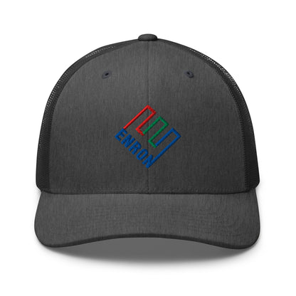 Enron Embroidered Mesh Trucker Hat Dark Heather Gray