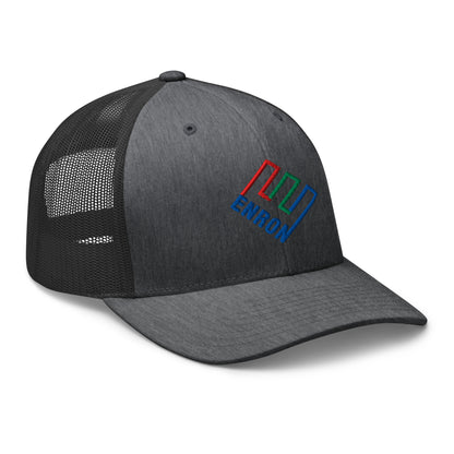 Enron Embroidered Mesh Trucker Hat Dark Heather Gray