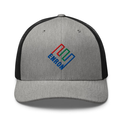 Enron Embroidered Mesh Trucker Hat Heather Black