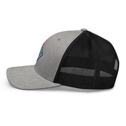 Enron Embroidered Mesh Trucker Hat Heather Black