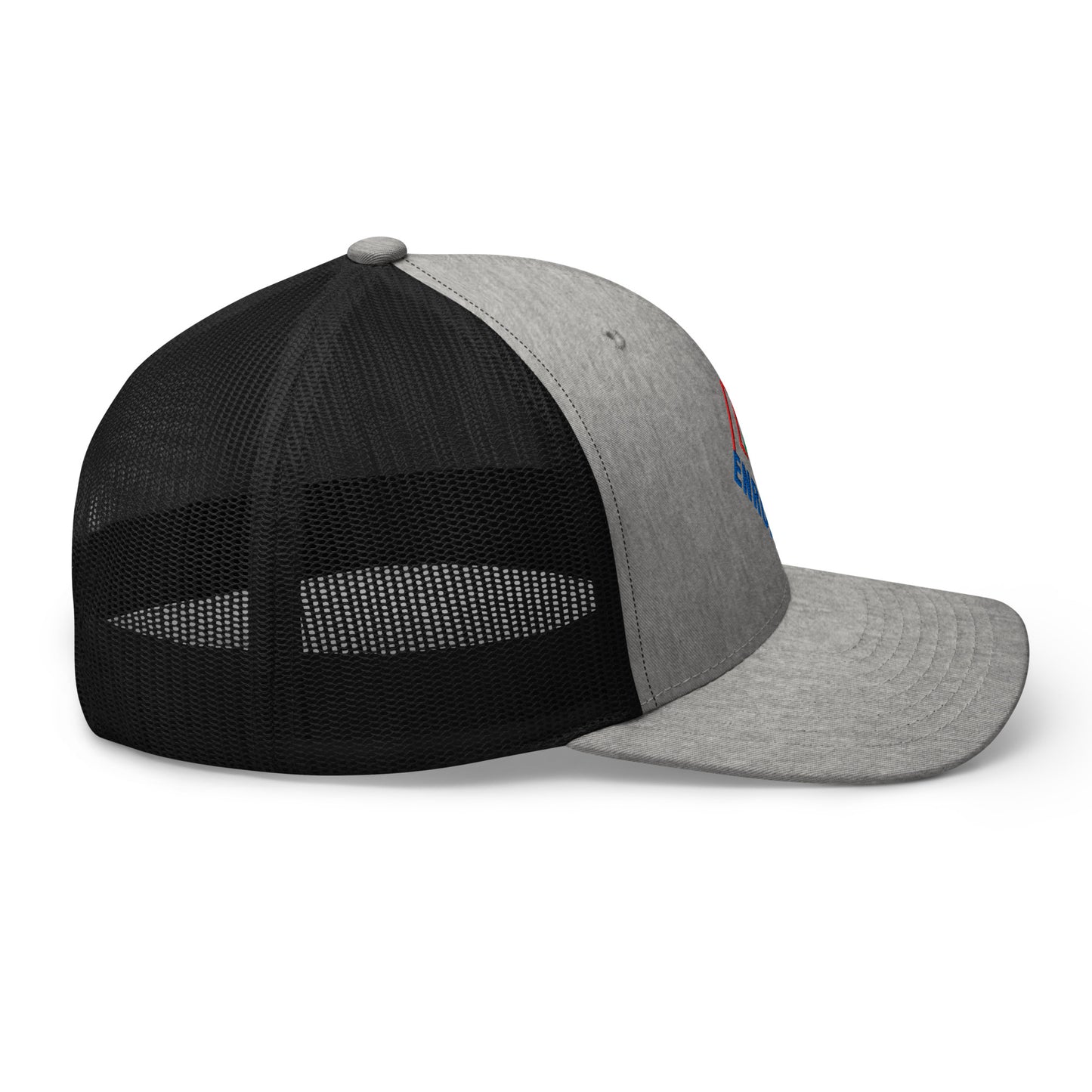 Enron Embroidered Mesh Trucker Hat Heather Black