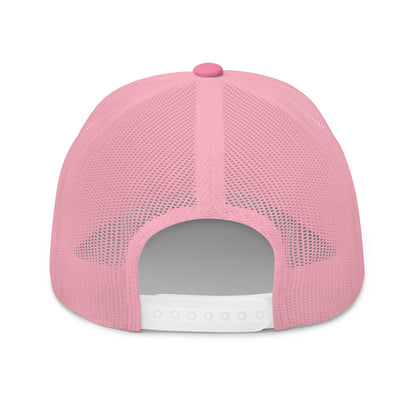 Make 1984 Fiction Again Embroidered Mesh Trucker Hat Pink