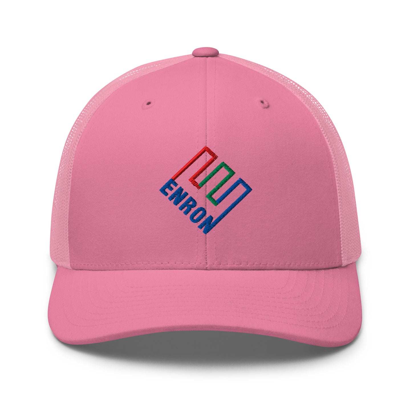 Enron Embroidered Mesh Trucker Hat Pink