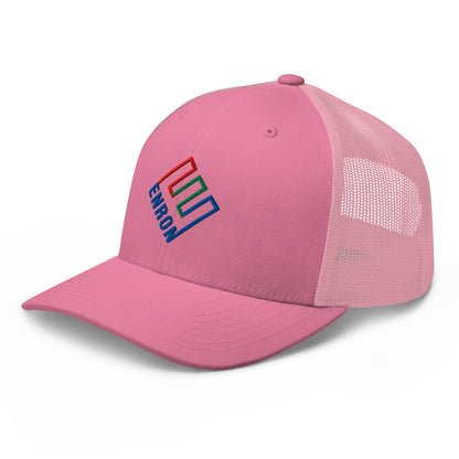 Enron Embroidered Mesh Trucker Hat Pink