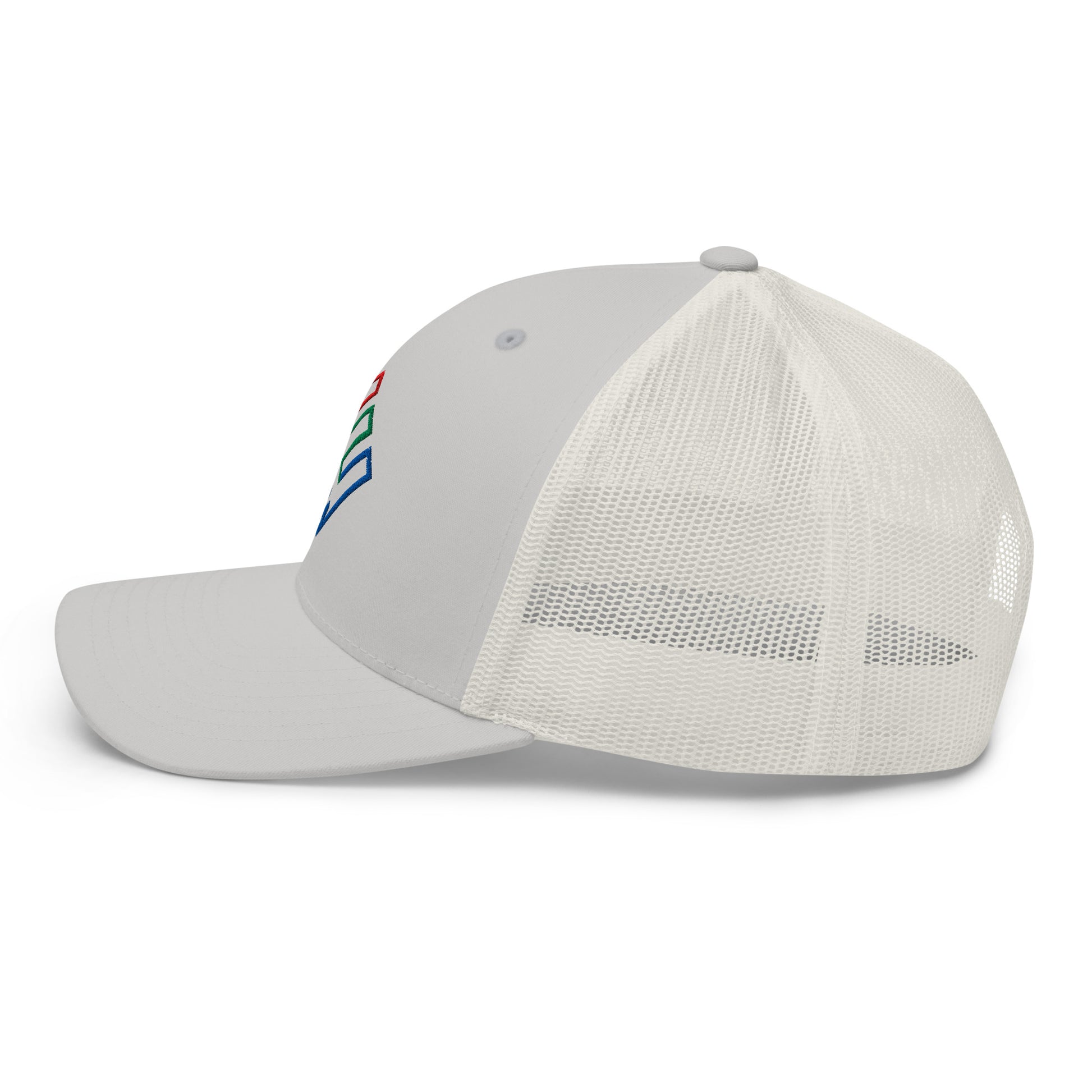 Enron Embroidered Mesh Trucker Hat Silver