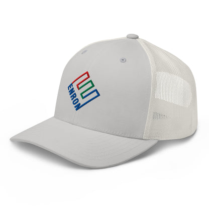 Enron Embroidered Mesh Trucker Hat Silver