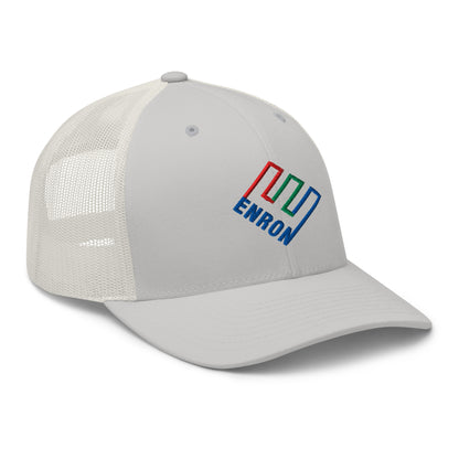 Enron Embroidered Mesh Trucker Hat Silver