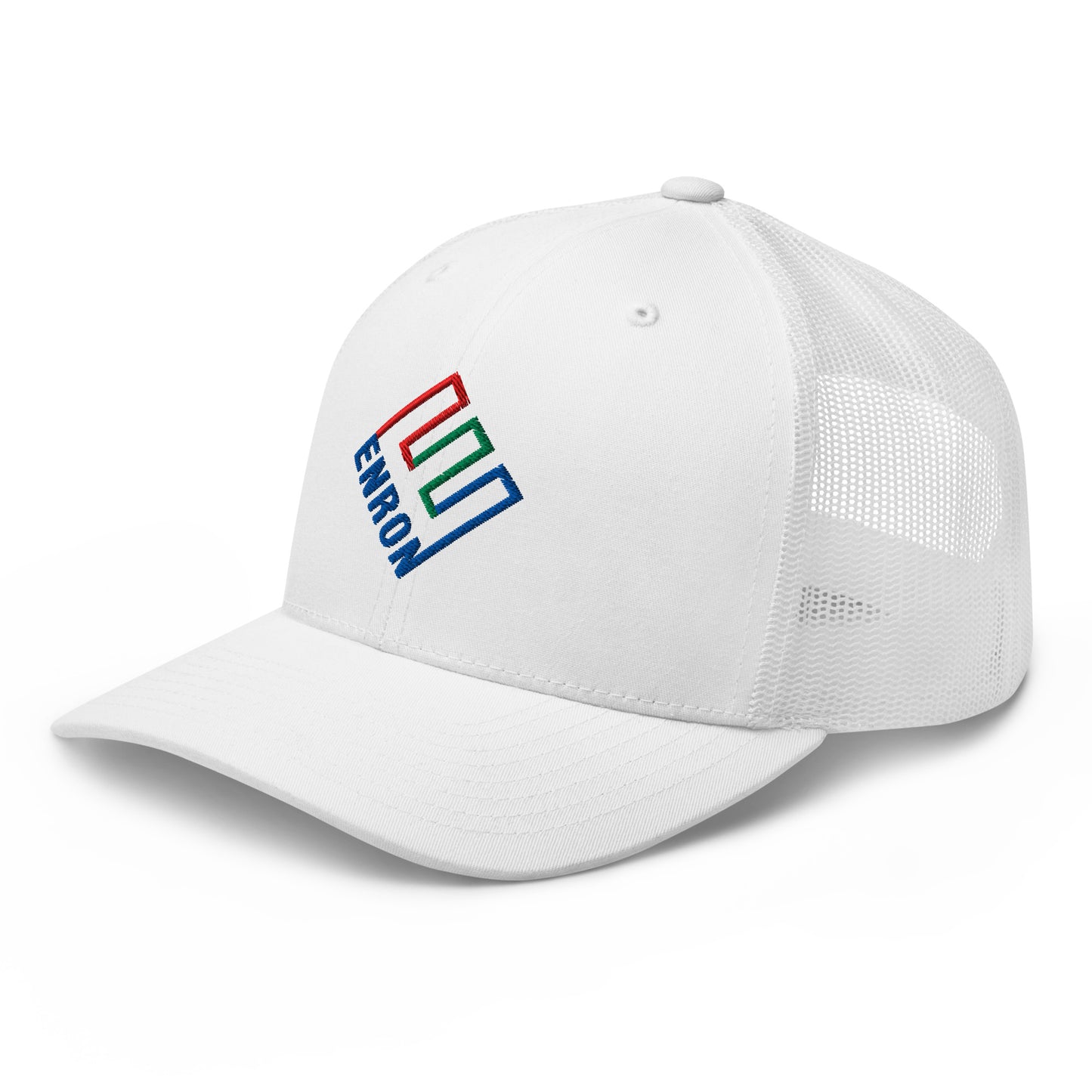 Enron Embroidered Mesh Trucker Hat White