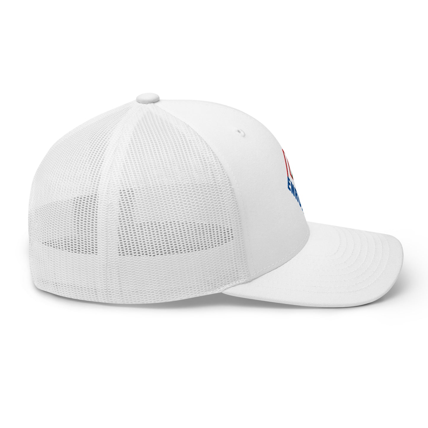 Enron Embroidered Mesh Trucker Hat White