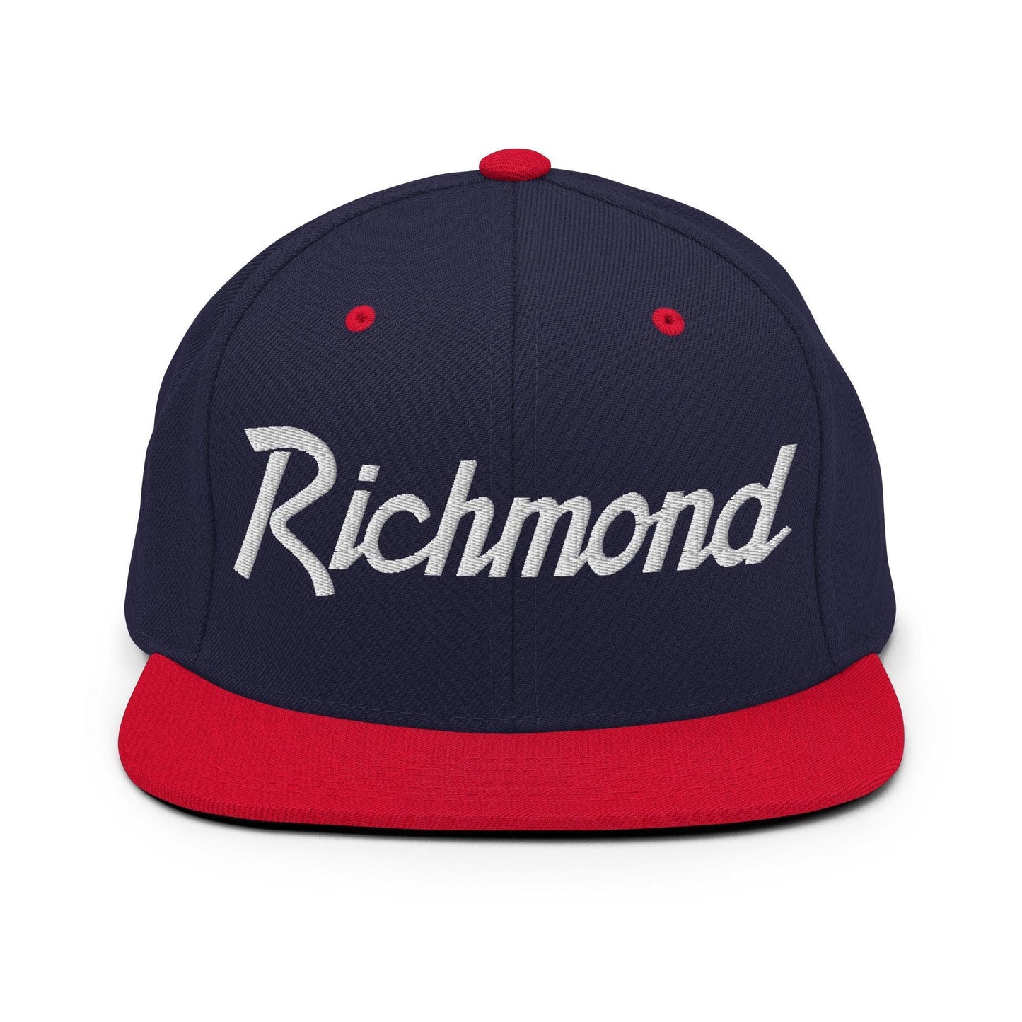 Richmond Script Snapback Hat Navy Red