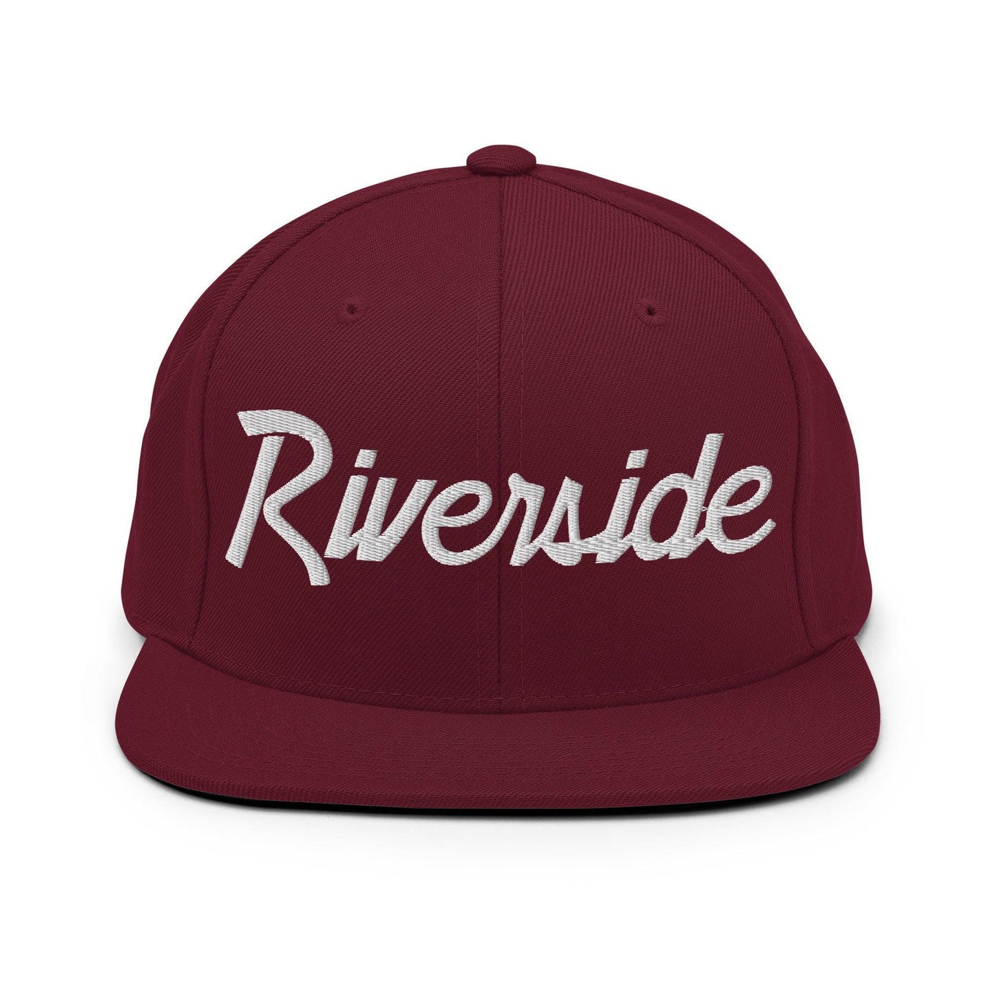 Riverside Script Snapback Hat Maroon