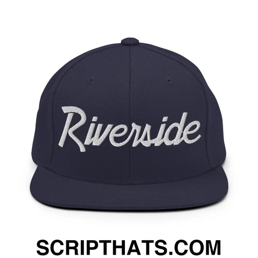 Riverside Script Snapback Hat Navy